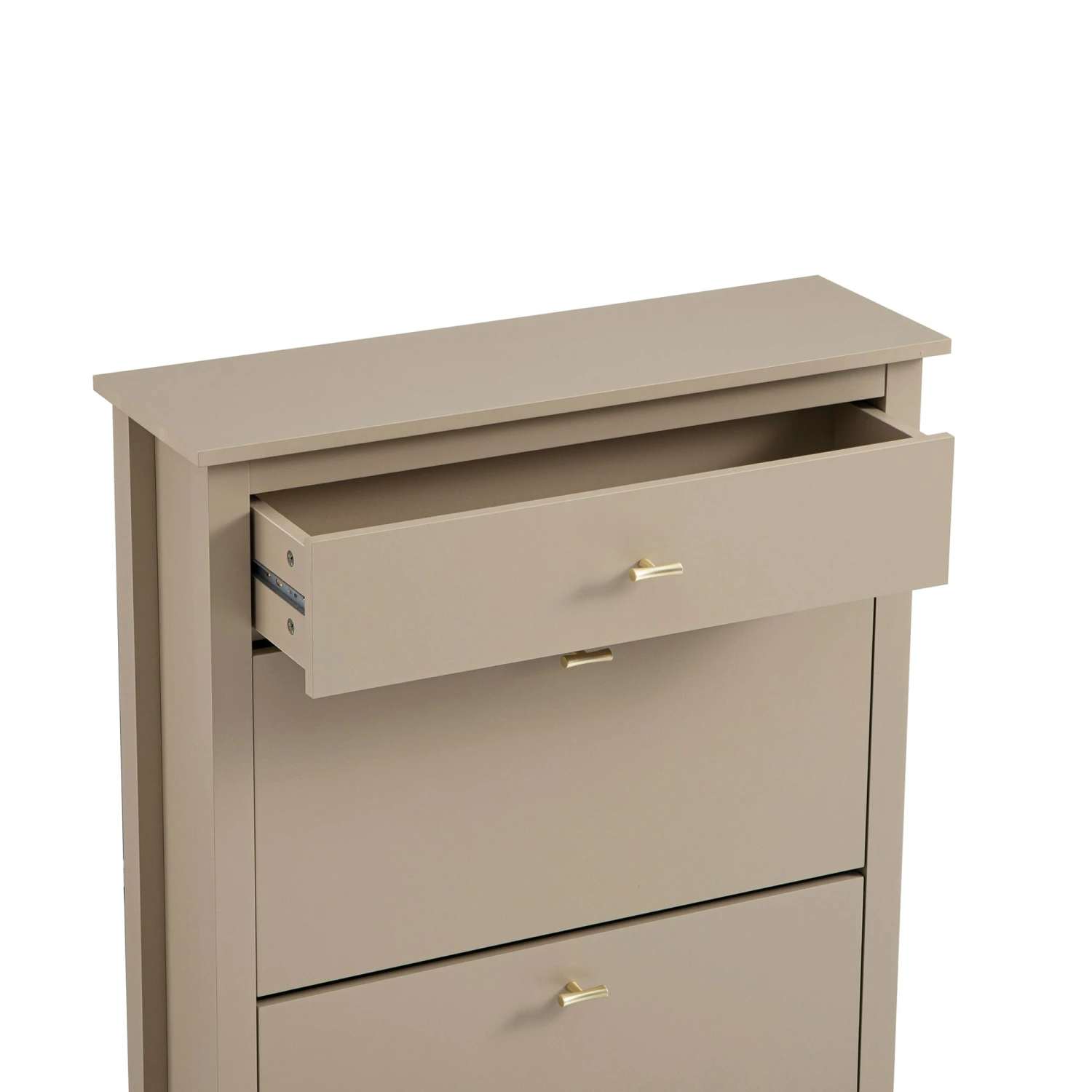 Oakham 2-Tier Shoe Cabinet With Top Drawer, Deep Greige 14 Oakham 2-Tier Shoe Cabinet With Top Drawer, Deep Greige - Image 14
