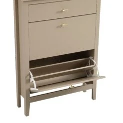 Oakham 2-Tier Shoe Cabinet With Top Drawer, Deep Greige 31 Oakham 2-Tier Shoe Cabinet With Top Drawer, Deep Greige -Daals FT SHC 04 BEIGE detail3