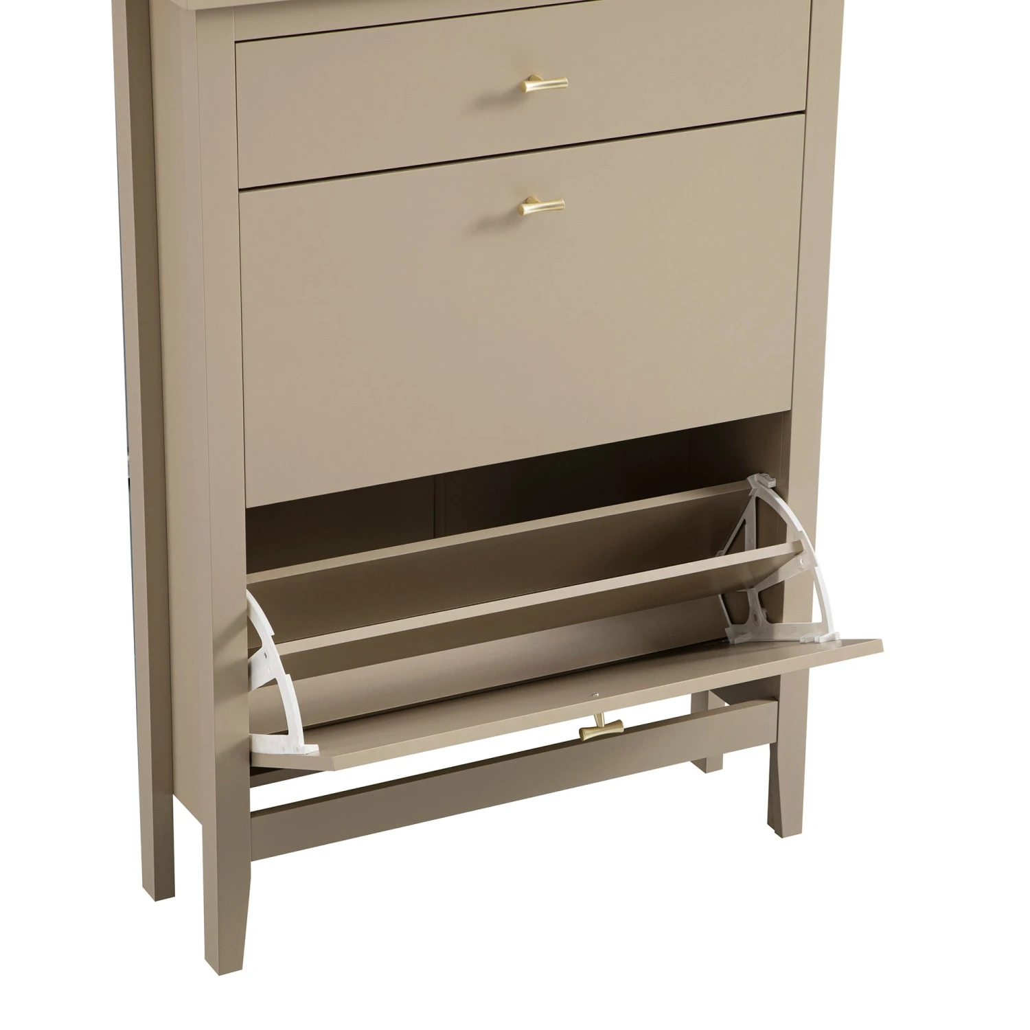 Oakham 2-Tier Shoe Cabinet With Top Drawer, Deep Greige 16 Oakham 2-Tier Shoe Cabinet With Top Drawer, Deep Greige - Image 16