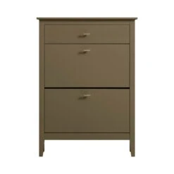 Oakham 2-Tier Shoe Cabinet With Top Drawer, Olive Grove
