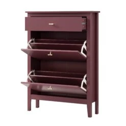 Oakham 2-Tier Shoe Cabinet With Top Drawer, Wild Cherry -Daals FT SHC 04 PRED WB3