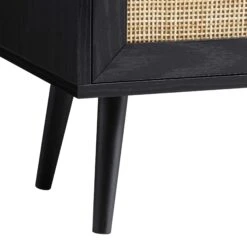 Frances Woven Rattan Bookcase With Doors, Black 21 Frances Woven Rattan Bookcase With Doors, Black -Daals FT SHELF 01 BLACK detail3