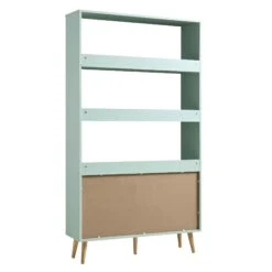 Frances Woven Rattan Bookcase With Doors, Mint -Daals FT SHELF 01 SAGE WB5