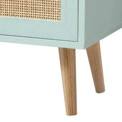 Frances Woven Rattan Bookcase With Doors, Mint -Daals FT SHELF 01 SAGE detail2