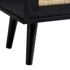 Frances Woven Rattan Tallboy Bathroom Unit, Black -Daals FT TALLB 01 BLACK detail4