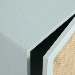 Frances Woven Rattan Tallboy Bathroom Unit, Mint Green -Daals FT TALLB 01 SAGE detail5