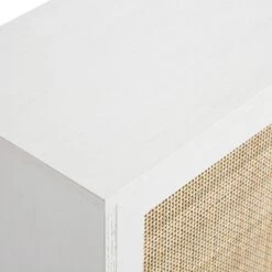 Frances Woven Rattan Tallboy Bathroom Unit, White -Daals FT TALLB 01 WHITE detail5