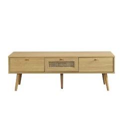 Anya Woven Rattan 3-Drawer TV Unit In Natural 10 Anya Woven Rattan 3-Drawer TV Unit In Natural -Daals FT TV 001 NATURAL WB1