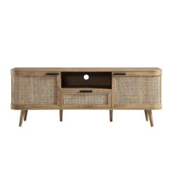 Izzy Curved Rattan 150cm TV Unit, Natural -Daals FT TV 03 NAT WB1