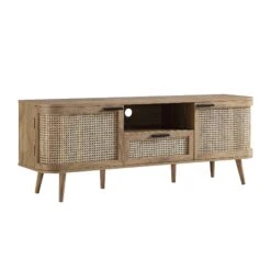Izzy Curved Rattan 150cm TV Unit, Natural -Daals FT TV 03 NAT WB2