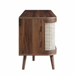 Izzy Curved Rattan 150cm TV Unit, Walnut -Daals FT TV 03 WALN WB4