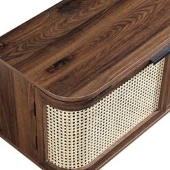Izzy Curved Rattan 150cm TV Unit, Walnut -Daals FT TV 03 WALN detail2