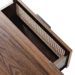 Izzy Curved Rattan 150cm TV Unit, Walnut -Daals FT TV 03 WALN detail4