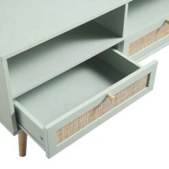Frances Woven Rattan 160cm 3-Drawer TV Unit, Mint -Daals FT TV 05 SAGE detail1