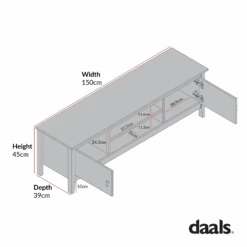 Oakham 150cm TV Unit, Olive Grove -Daals FT TV 08 CHART 1