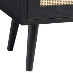 Frances Woven Rattan 2-Door Bathroom Undersink Unit, Black -Daals FT UDS 01 BLACK detail4