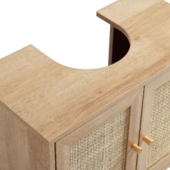 Frances Woven Rattan 2-Door Bathroom Undersink Unit, Natural -Daals FT UDS 01 NAT detail1