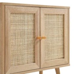 Frances Woven Rattan 2-Door Bathroom Undersink Unit, Natural -Daals FT UDS 01 NAT detail2