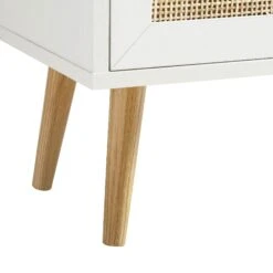 Frances Woven Rattan 2-Door Bathroom Undersink Unit, White -Daals FT UDS 01 WHITE detail4