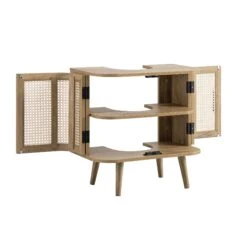 Izzy Curved Rattan Undersink Unit, Natural -Daals FT UDS 02 NAT WB4