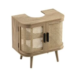 Izzy Curved Rattan Undersink Unit, Natural -Daals FT UDS 02 NAT WB6