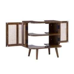 Izzy Curved Rattan Undersink Unit, Walnut -Daals FT UDS 02 WALN WB4