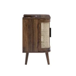 Izzy Curved Rattan Undersink Unit, Walnut -Daals FT UDS 02 WALN WB6