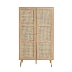 Frances Woven Rattan Compact Double Wardrobe, Natural -Daals FT WARD 02 NAT WB1