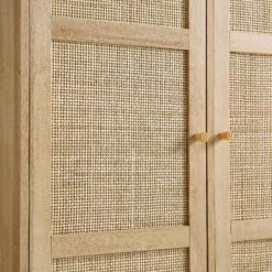 Frances Woven Rattan Compact Double Wardrobe, Natural -Daals FT WARD 02 NAT detail1