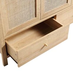 Frances Rattan Triple Wardrobe With 2 Drawers, Natural -Daals FT WARD 03 NAT detail1