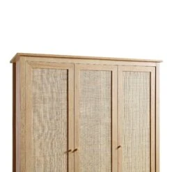 Frances Rattan Triple Wardrobe With 2 Drawers, Natural -Daals FT WARD 03 NAT detail2