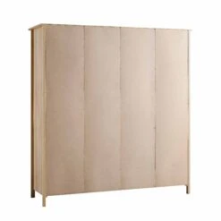 Frances Rattan 4-Door Wardrobe With 2 Drawers, Natural -Daals FT WARD 04 NAT WB5