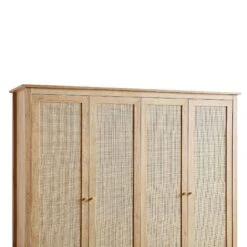 Frances Rattan 4-Door Wardrobe With 2 Drawers, Natural -Daals FT WARD 04 NAT detail2