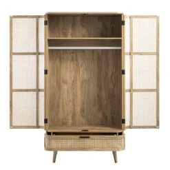 Izzy Curved Rattan Double Wardrobe, Natural -Daals FT WARD 05 NAT WB3