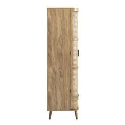 Izzy Curved Rattan Double Wardrobe, Natural -Daals FT WARD 05 NAT WB5