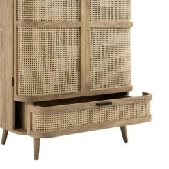 Izzy Curved Rattan Double Wardrobe, Natural -Daals FT WARD 05 NAT detail2