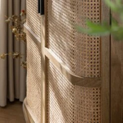 Izzy Curved Rattan Double Wardrobe, Natural -Daals FT WARD 05 NAT scene6