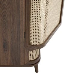 Izzy Curved Rattan Double Wardrobe, Walnut -Daals FT WARD 05 WALN detail3