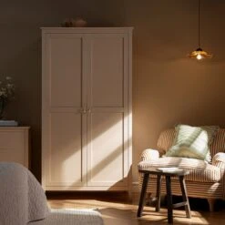 Oakham Double Wardrobe, Nude Pink