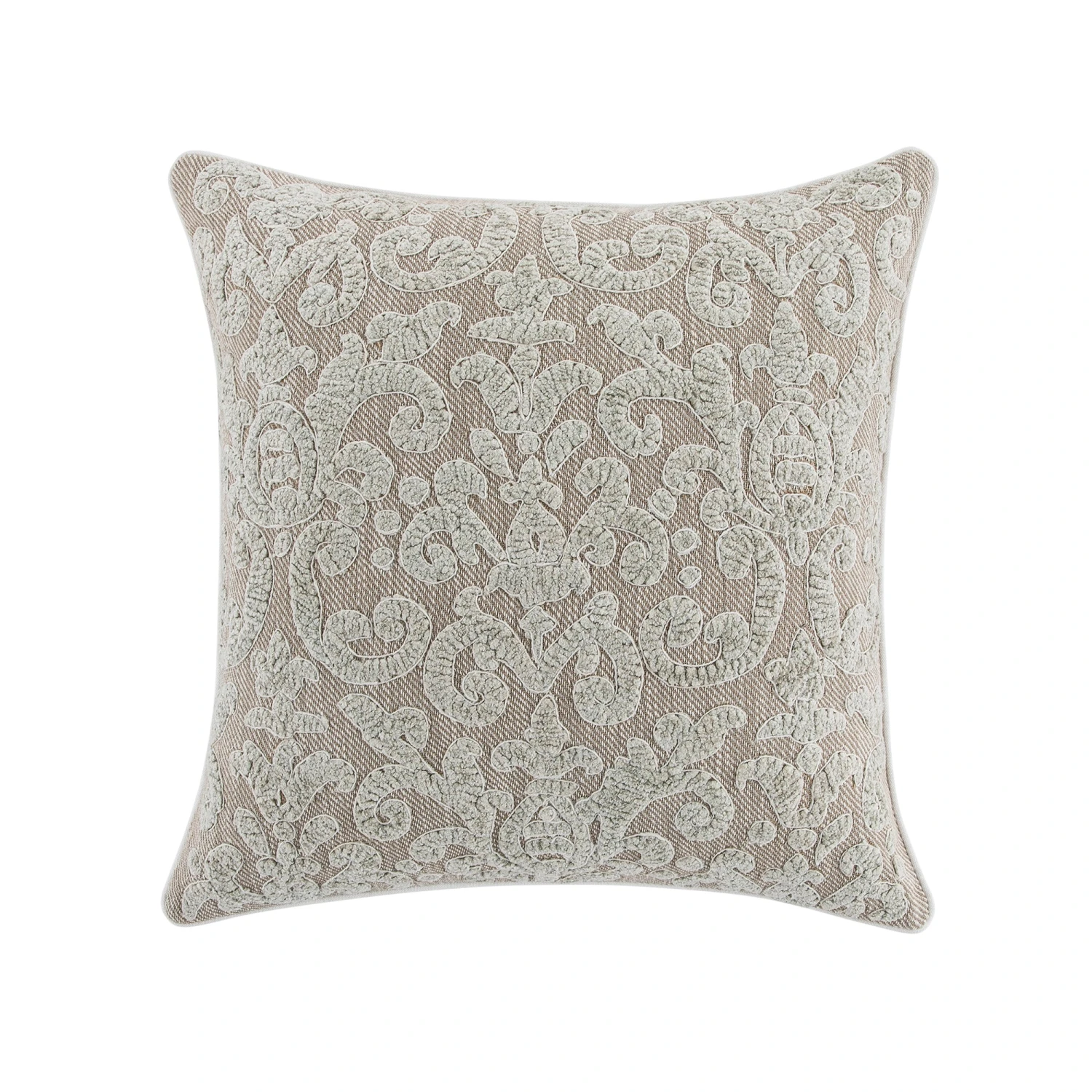 Bloomsbury Imperial Chenille Embroidered Cotton Cushion 1 Bloomsbury Imperial Chenille Embroidered Cotton Cushion