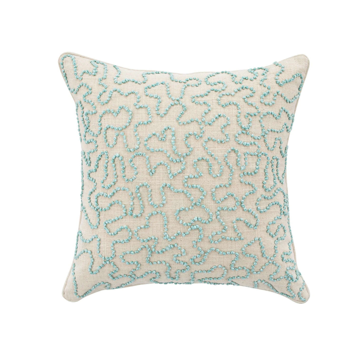 Dulcie Blue Wool French Knot Cushion 1 Dulcie Blue Wool French Knot Cushion