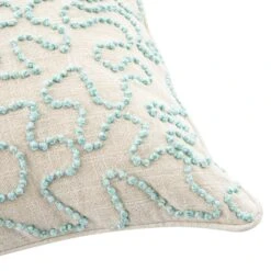 Dulcie Blue Wool French Knot Cushion 7 Dulcie Blue Wool French Knot Cushion -Daals HW CUSH DULCIE BLUE detail2