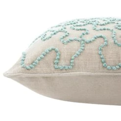 Dulcie Blue Wool French Knot Cushion 8 Dulcie Blue Wool French Knot Cushion -Daals HW CUSH DULCIE BLUE detail3