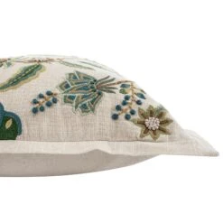Flora & Fauna Hand Embroidered Jacobean Oasis Cushion -Daals HW CUSH JACOOASIS detail3