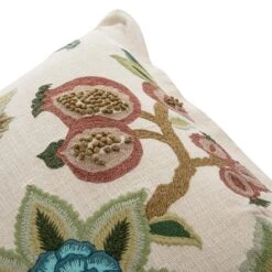 Flora & Fauna Hand Embroidered Jacobean Pomegranate Cushion -Daals HW CUSH JACOPOMEGRAN detail2