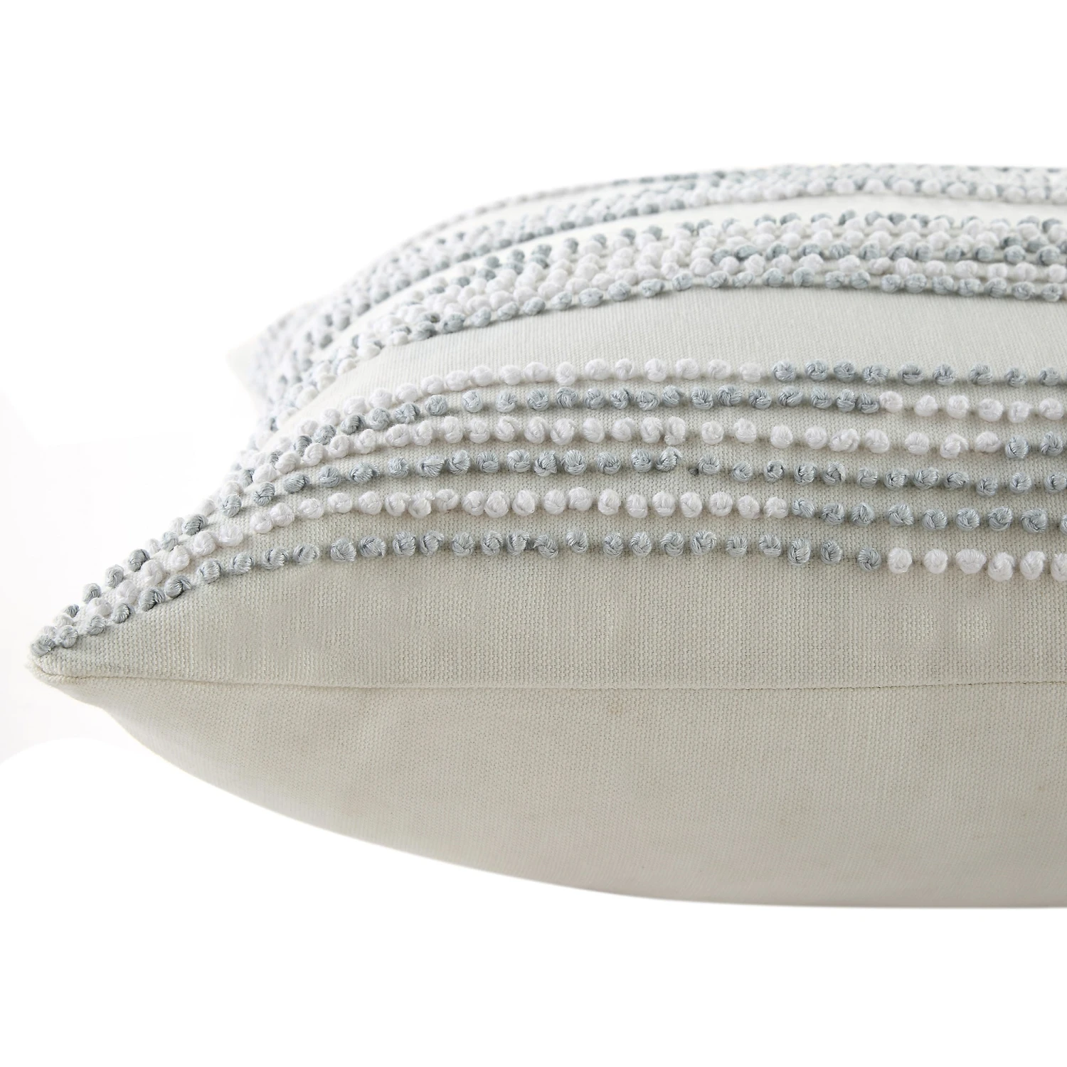 Indigo Collection Laguna French Knot White & Blue Cotton Cushion 5 Indigo Collection Laguna French Knot White & Blue Cotton Cushion - Image 5