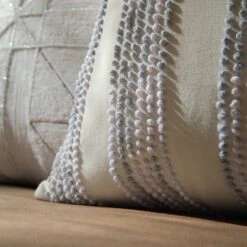 Indigo Collection Laguna French Knot White & Blue Cotton Cushion 10 Indigo Collection Laguna French Knot White & Blue Cotton Cushion -Daals HW CUSH LAGUNA45 scene2