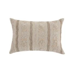 Maison Neutral Sophia Jute Lace Embroidered Cushion -Daals HW CUSH MAISON SOPHIA WB1