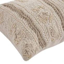 Maison Neutral Sophia Jute Lace Embroidered Cushion -Daals HW CUSH MAISON SOPHIA detail2