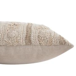 Maison Neutral Sophia Jute Lace Embroidered Cushion -Daals HW CUSH MAISON SOPHIA detail3